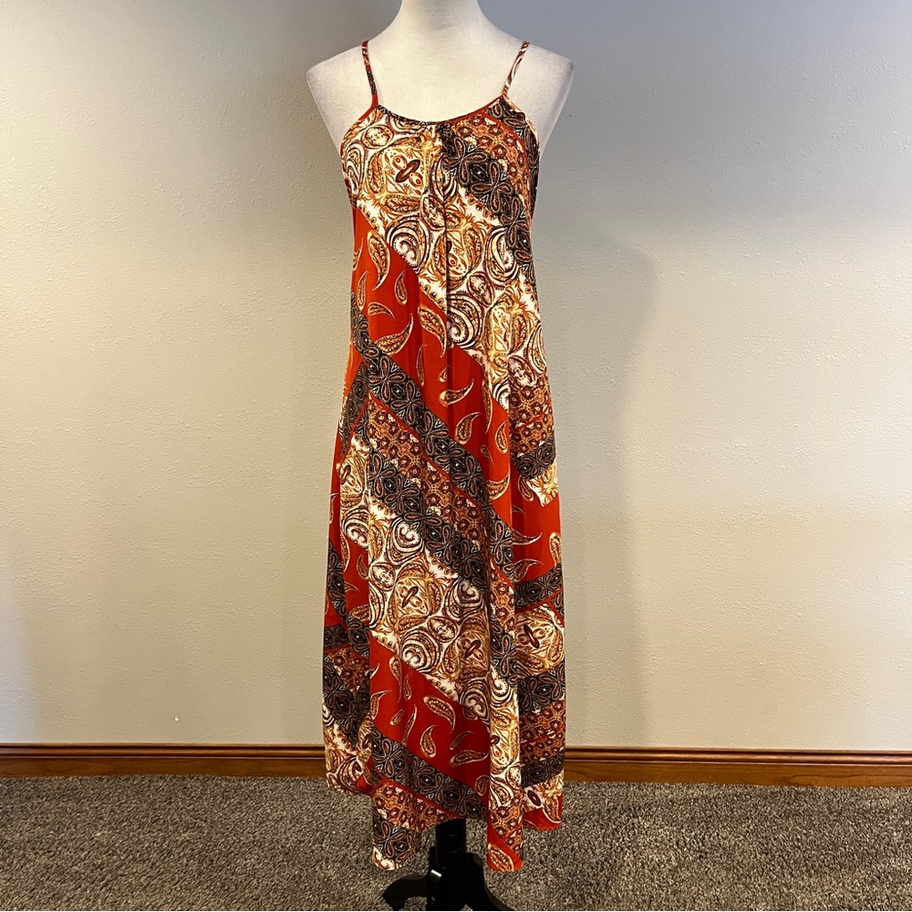 Shein Floral paisley Spaghetti‎ Strap Maxi Dress size small